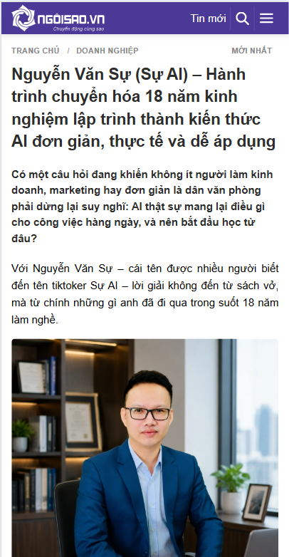 Nguyễn Văn Sự AI tại Ngôi Sao .vn