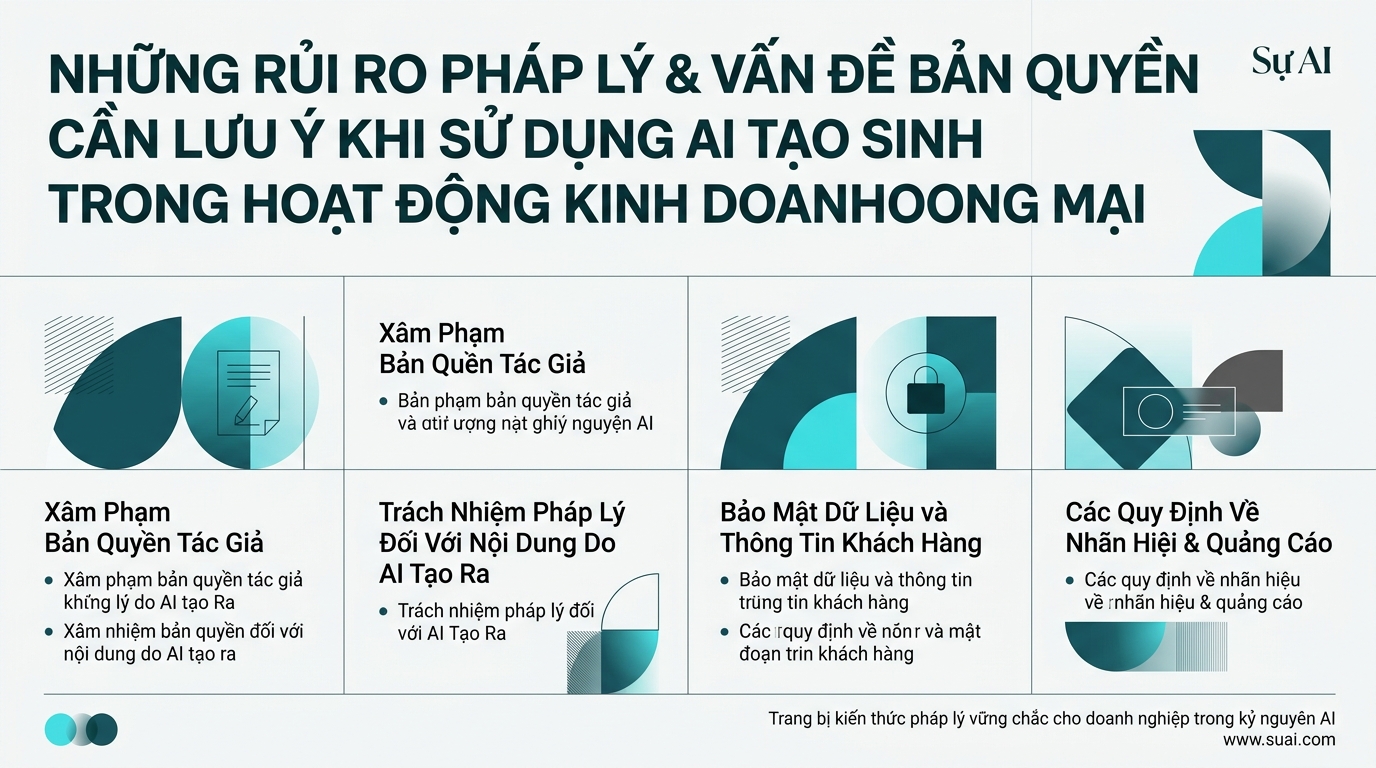 Những Rủi Ro Pháp Lý Và Vấn Đề Bản Quyền Cần Lưu Ý Khi Sử Dụng AI Tạo Sinh Trong Hoạt Động Kinh Doanh Thương Mại