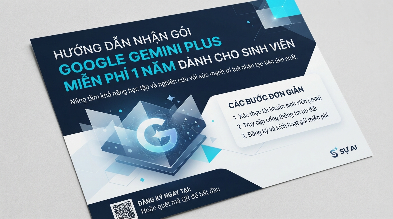 Hướng dẫn nhận gói Google Gemini Plus MIỄN PHÍ 1 năm dành cho sinh viên