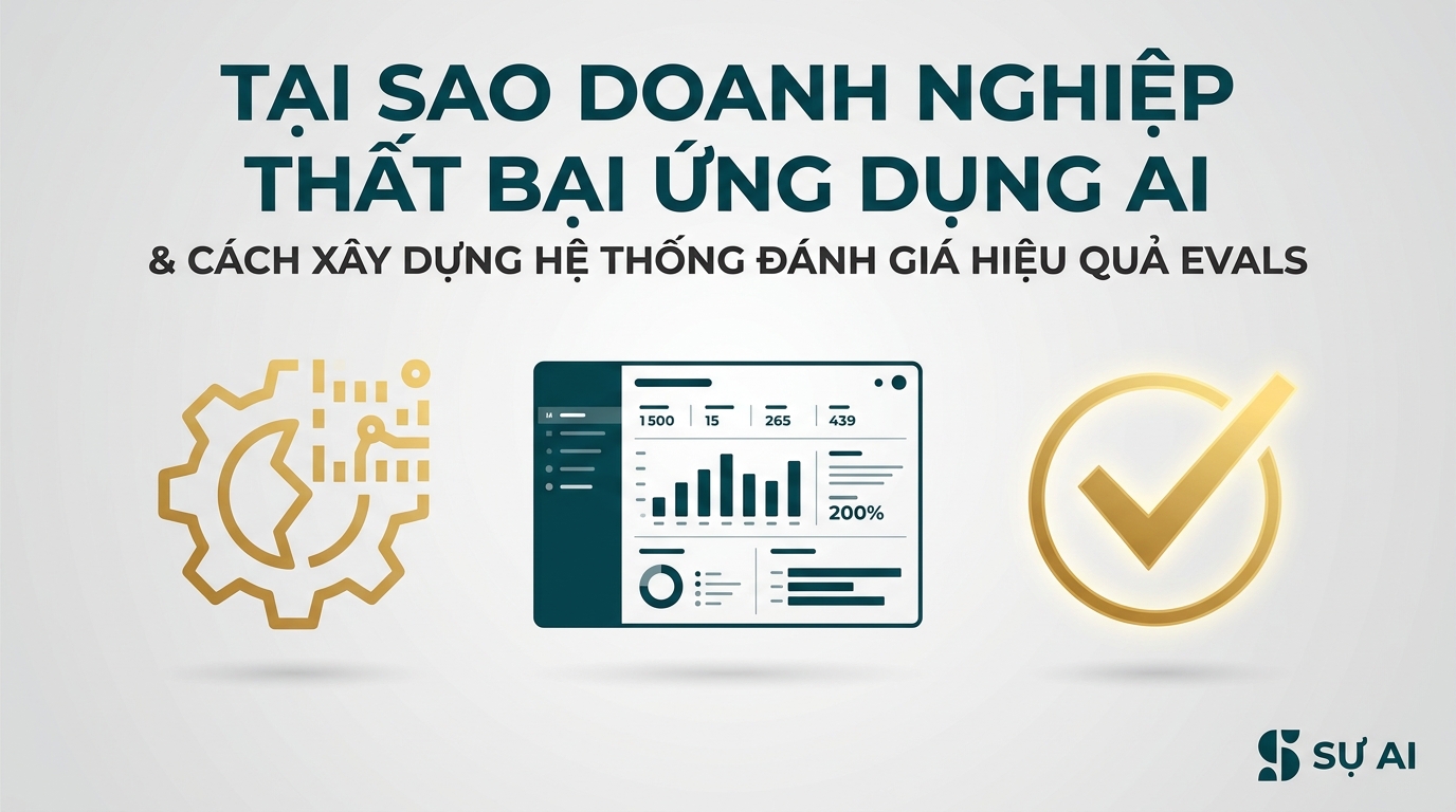Tại sao <span style='text-transform:uppercase;'>Doanh nghiệp thất bại ứng dụng AI</span> và Cách Xây dựng Hệ thống Đánh giá Hiệu quả Evals” style=”max-width:100%;” /></p>
<p>Nhiều doanh nghiệp đang nỗ lực đưa Trí tuệ Nhân tạo (AI) vào vận hành, nhưng không ít trong số họ lại gặp phải thất bại hoặc chưa đạt được hiệu quả như mong đợi. Việc ứng dụng AI không phải lúc nào cũng suôn sẻ, và những rào cản tiềm ẩn có thể khiến các dự án trở nên vô ích. Để thực sự thành công, doanh nghiệp cần hiểu rõ nguyên nhân dẫn đến thất bại và trang bị các phương pháp đánh giá AI (evals) đúng đắn.</p>
<div id=