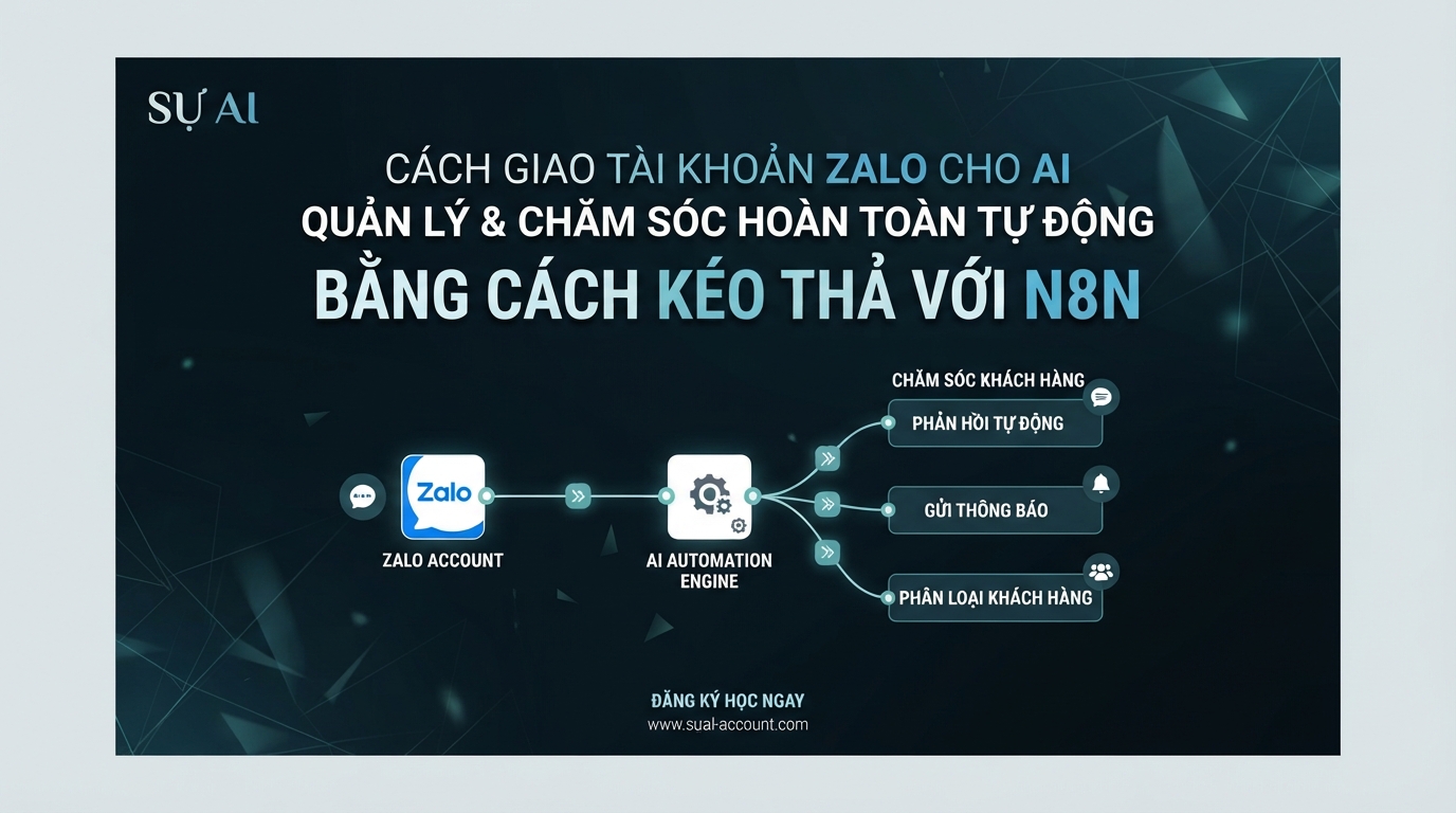 CÁCH GIAO TÀI KHOẢN ZALO CHO AI QUẢN LÝ CHĂM SÓC HOÀN TOÀN TỰ ĐỘNG BẰNG CÁCH KÉO THẢ VỚI N8N