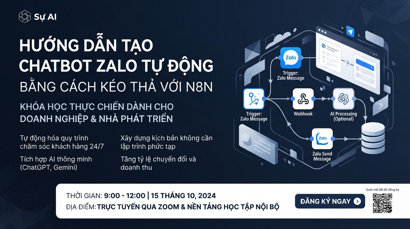 HƯỚNG DẪN TẠO CHATBOT ZALO TỰ ĐỘNG BẰNG CÁCH KÉO THẢ VỚI N8N