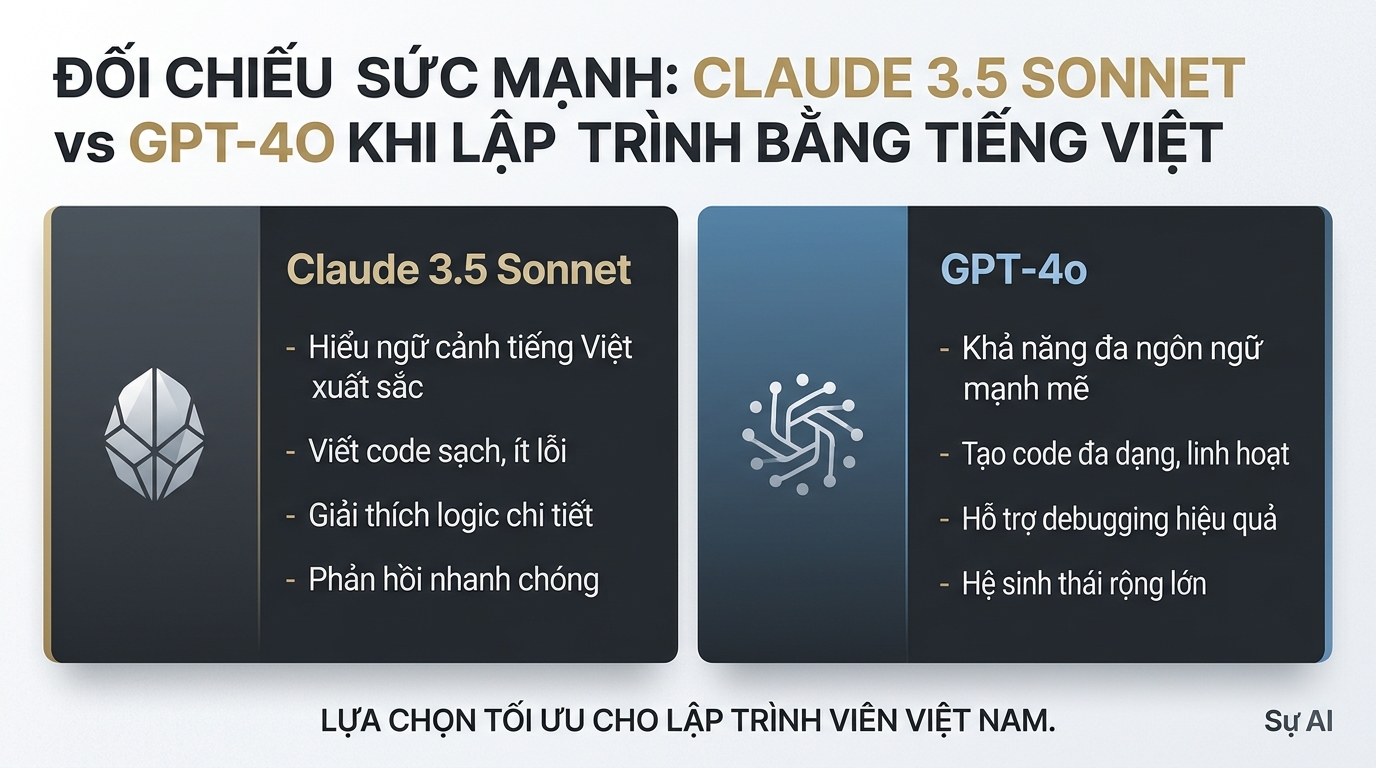 So sánh Claude 3.5 Sonnet và GPT-4o khi lập trình bằng tiếng Việt