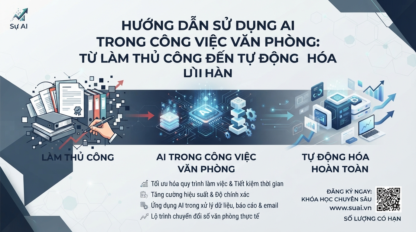 Hướng dẫn sử dụng AI trong công việc văn phòng: TỪ LÀM THỦ CÔNG ĐẾN TỰ ĐỘNG HÓA HOÀN TOÀN